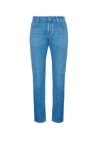 Jeans 5 tasche Nick slim in denim power stretch blu chiaro lavaggio stone 