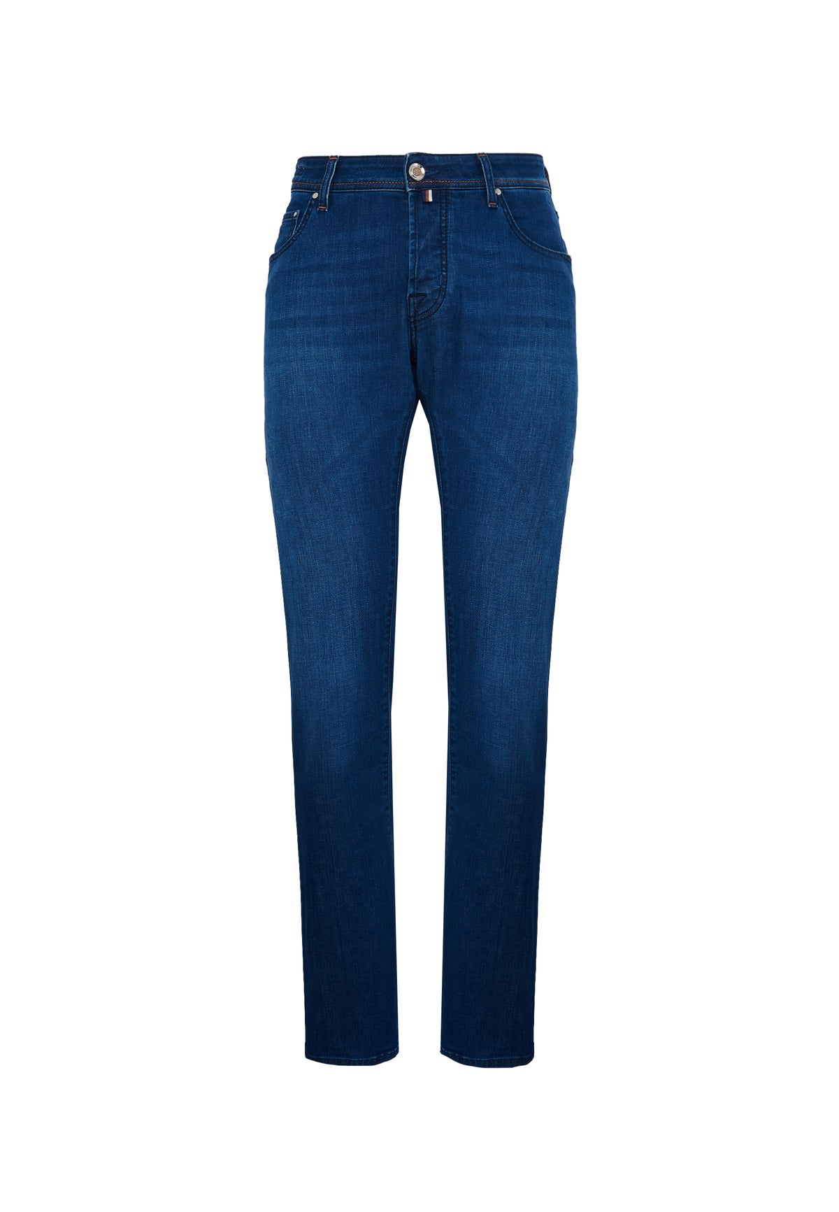 Jeans 5 tasche Nick slim in denim comfort blu scuro lavaggio vintage 