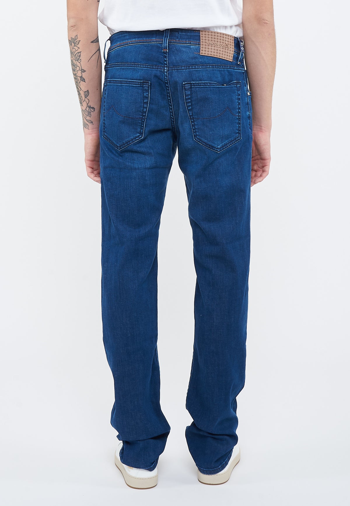 Jeans 5 tasche Nick slim in denim comfort blu scuro lavaggio vintage 