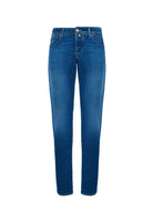 Jeans 5 tasche Nick slim in denim comfort blu medio 