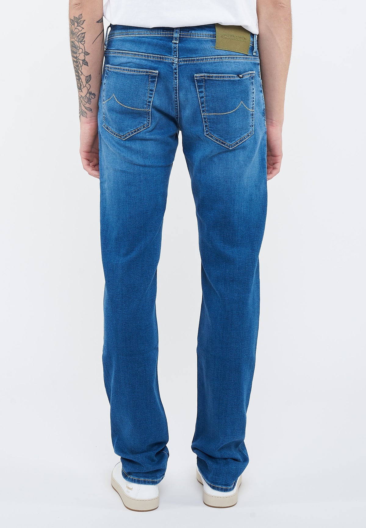 Jeans 5 tasche Nick slim in denim comfort blu medio 