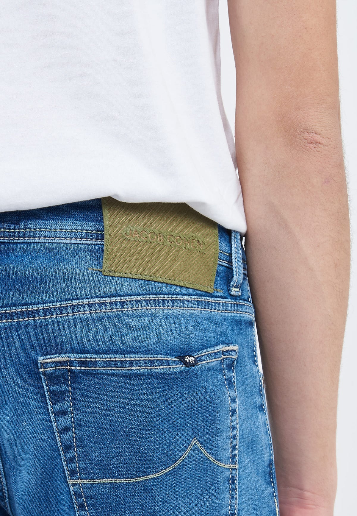 Jeans 5 tasche Nick slim in denim comfort blu medio 