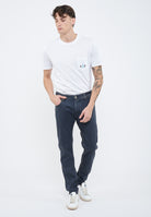 Jeans 5 tasche Nick slim  in denim super stretch grigio scuro lavaggio stone 