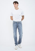 Jeans 5 tasche Nick slim in denim super stretch grigio lavaggio vintage 