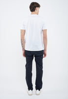 T-shirt girocollo con taschino in jersey di cotone bianco 