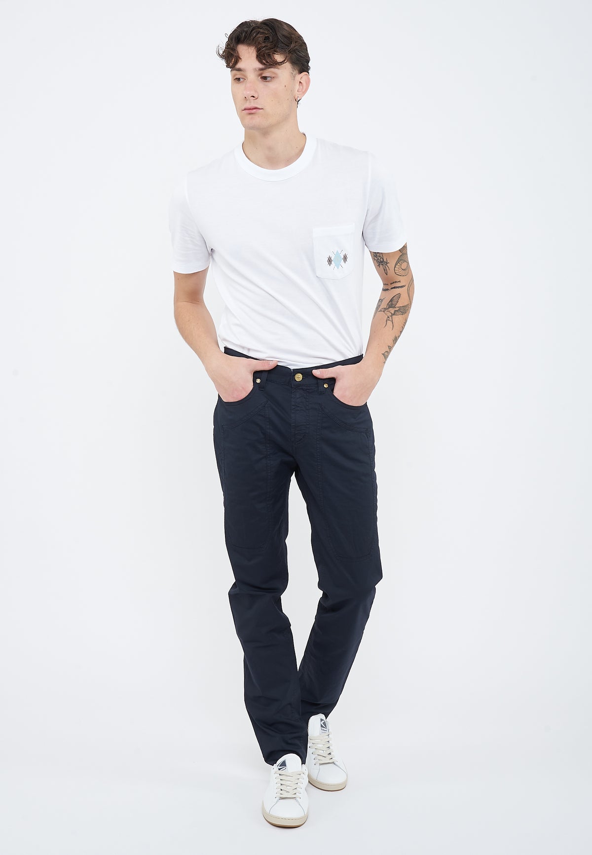 Pantalone JOHN - 5 Tasche Toppa Slim Fit Blue 