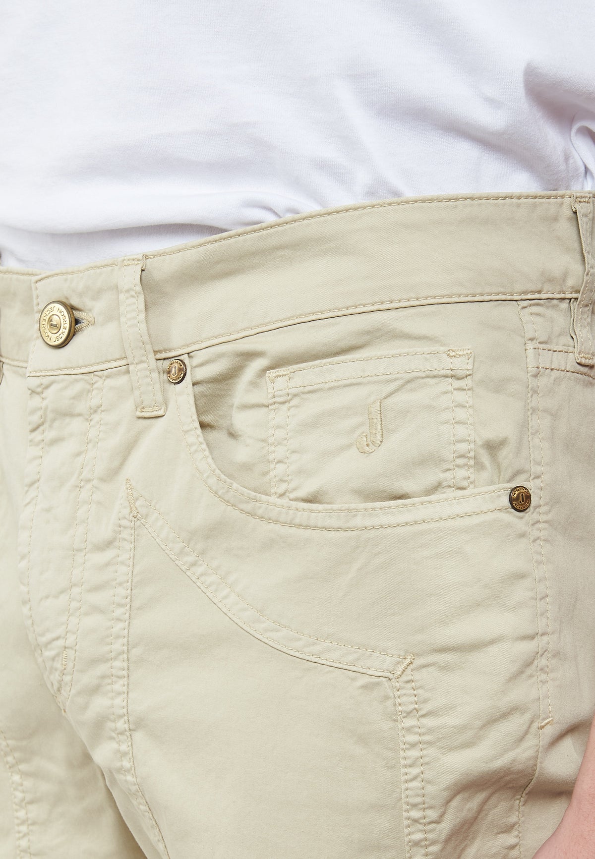 Pantalone JOHN - 5 Tasche Toppa Slim Fit Beige 