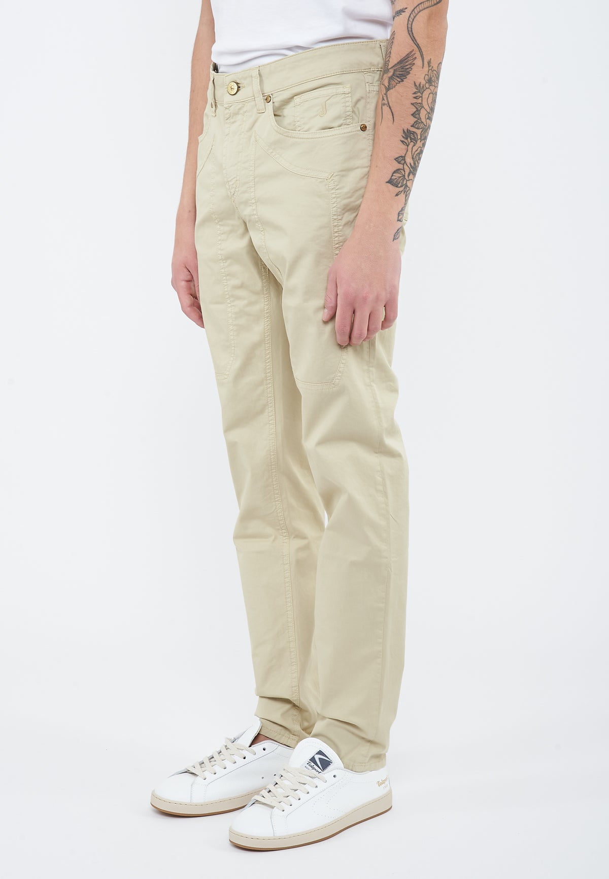 Pantalone JOHN - 5 Tasche Toppa Slim Fit Beige 