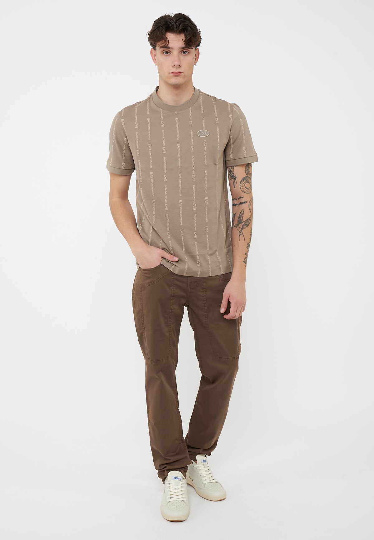 Pantalone JOHN - 5 Tasche Toppa Slim Fit Marrone Chiaro 