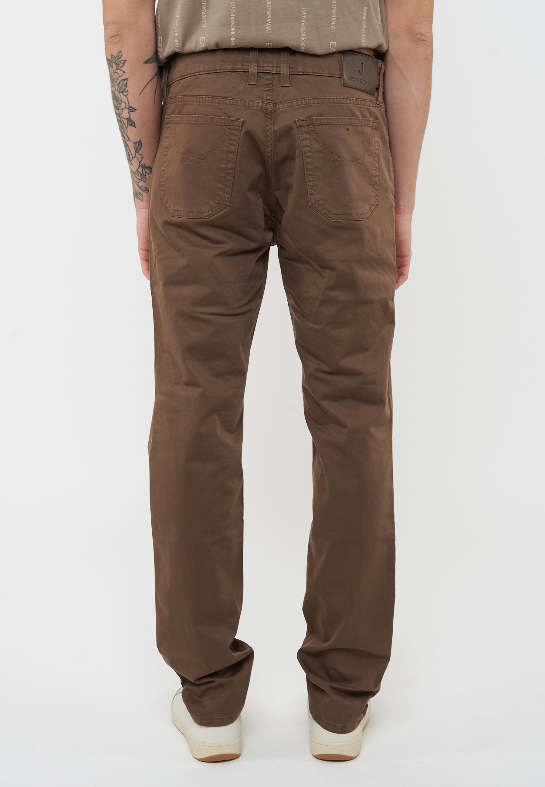 Pantalone JOHN - 5 Tasche Toppa Slim Fit Marrone Chiaro 