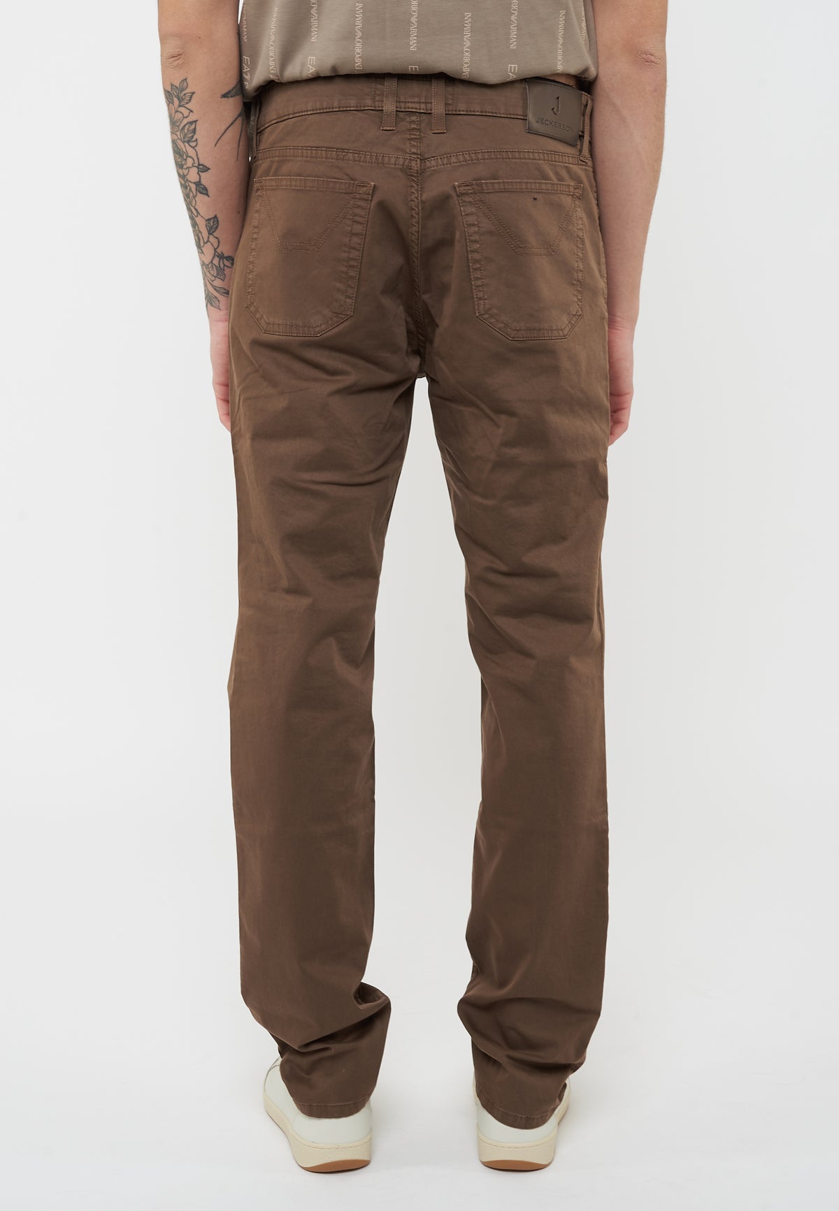 Pantalone JOHN - 5 Tasche Toppa Slim Fit Marrone Chiaro 