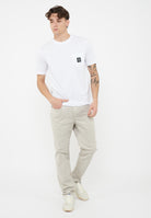 Pantalone JOHN - 5 Tasche Toppa Slim Fit Grigio Cemento 