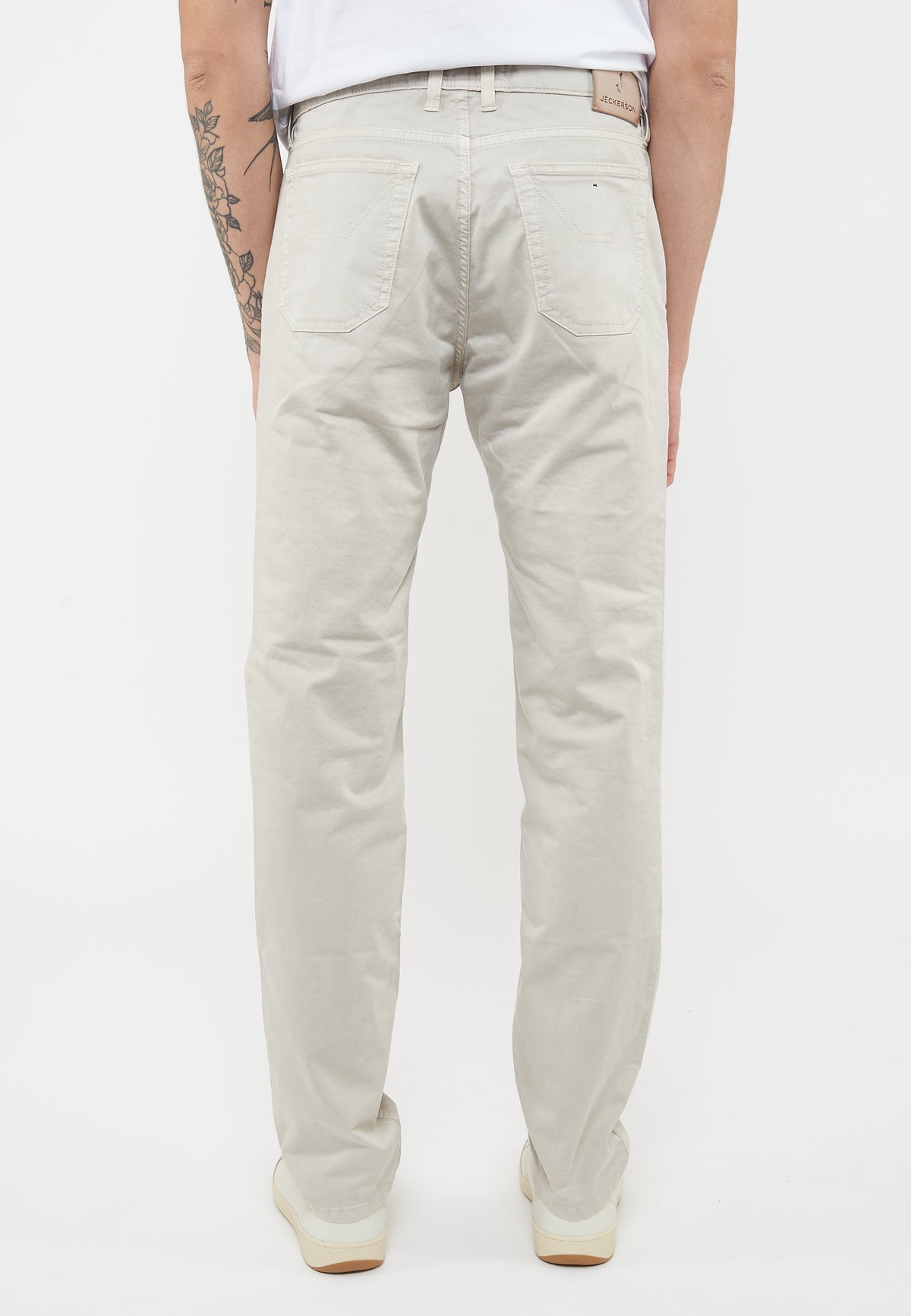Pantalone JOHN - 5 Tasche Toppa Slim Fit Grigio Cemento 