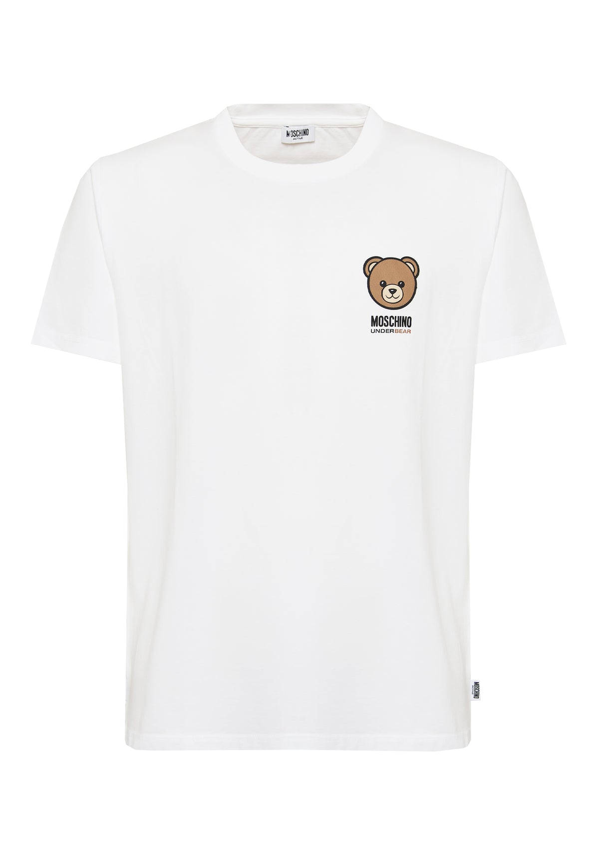 T-Shirt Uomo Tinta Unita Con Logo Bear In Rilevo Bianco 