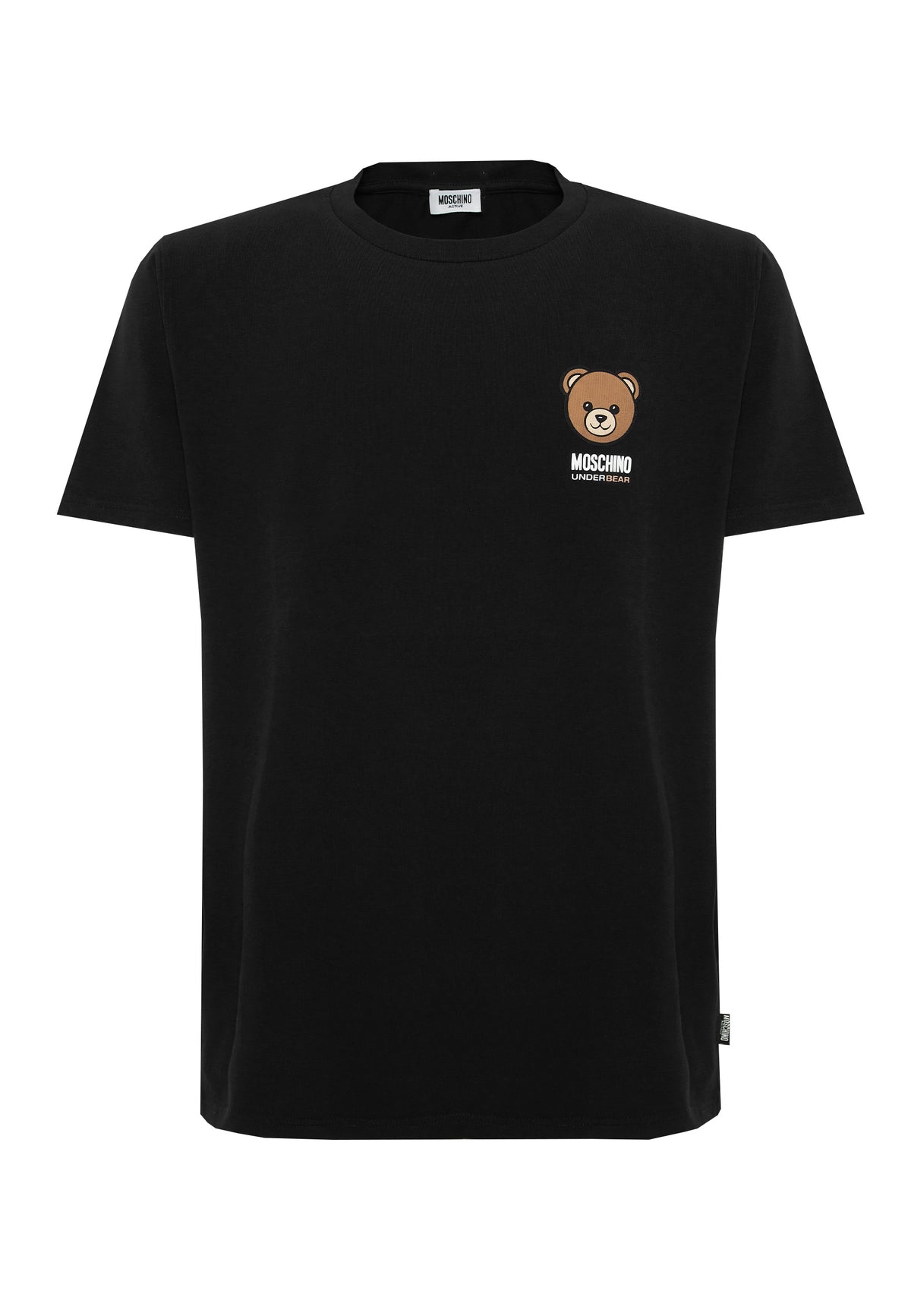 T-Shirt Uomo Tinta Unita Con Logo Bear In Rilevo Nero 
