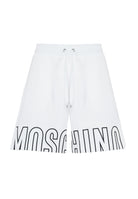 Bermuda Uomo In Felpa Con Maxi Logo Bianco 