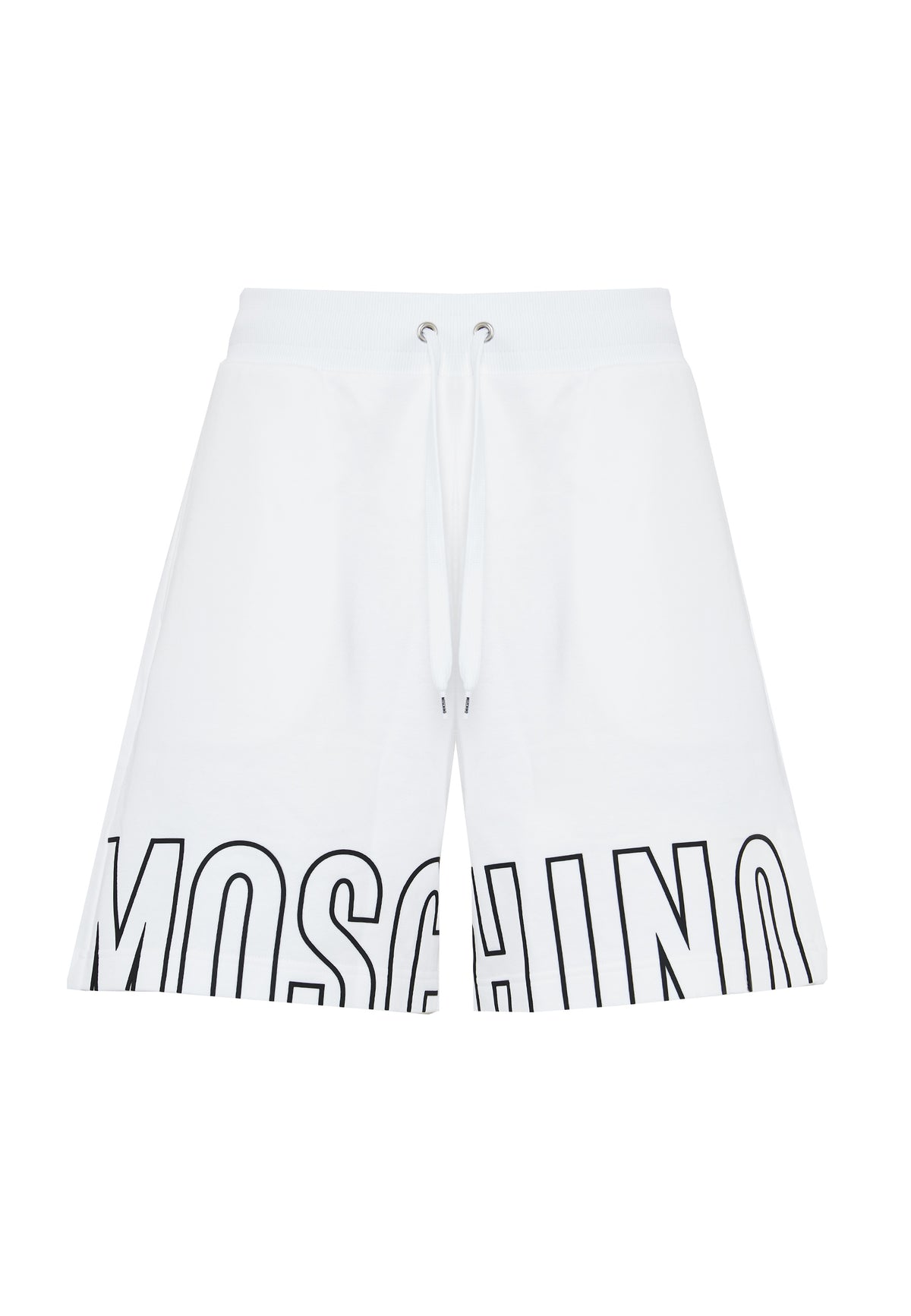 Bermuda Uomo In Felpa Con Maxi Logo Bianco 