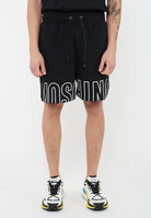Bermuda Uomo In Felpa Con Maxi Logo Black 