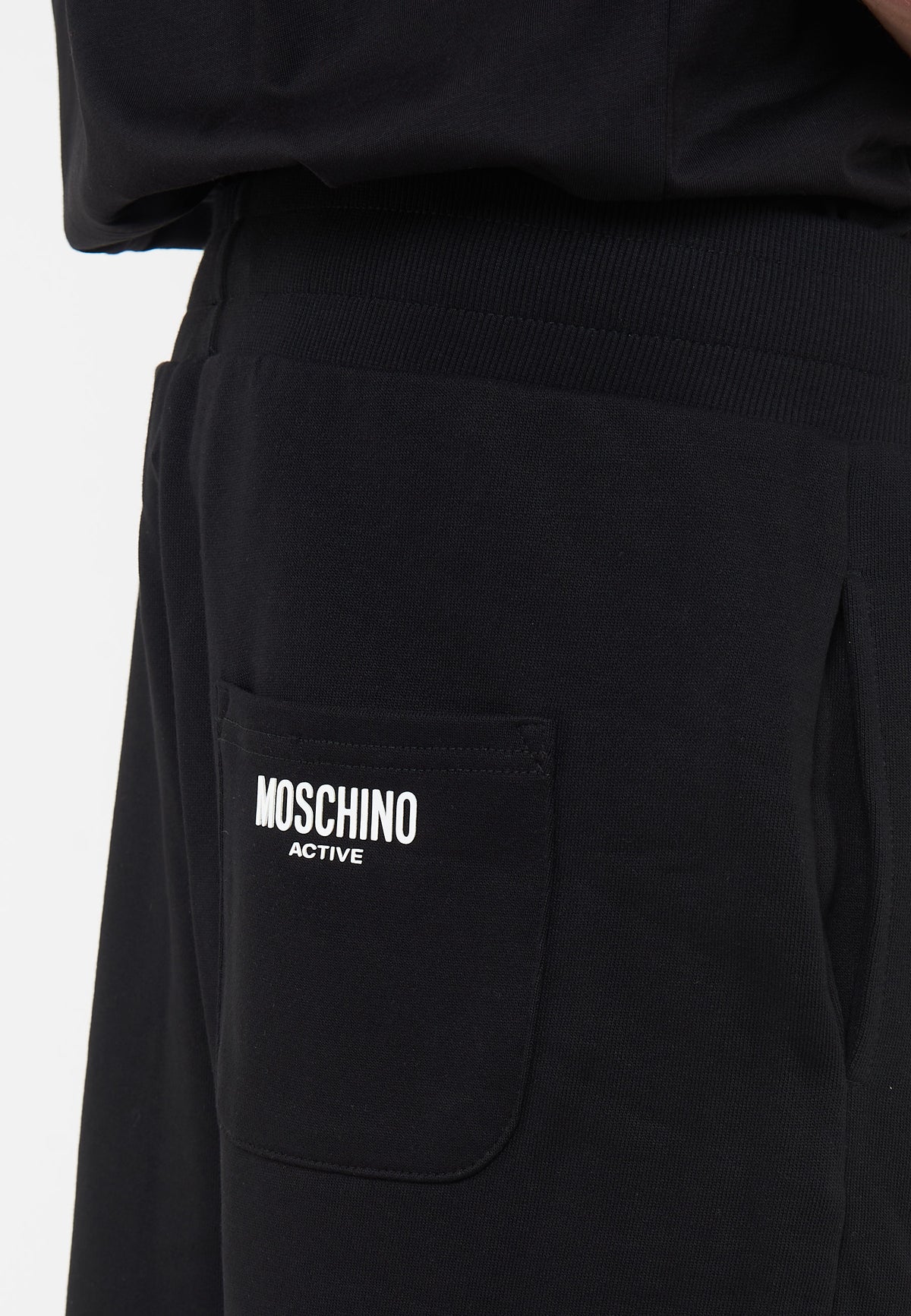 Bermuda Uomo In Felpa Con Maxi Logo Black 