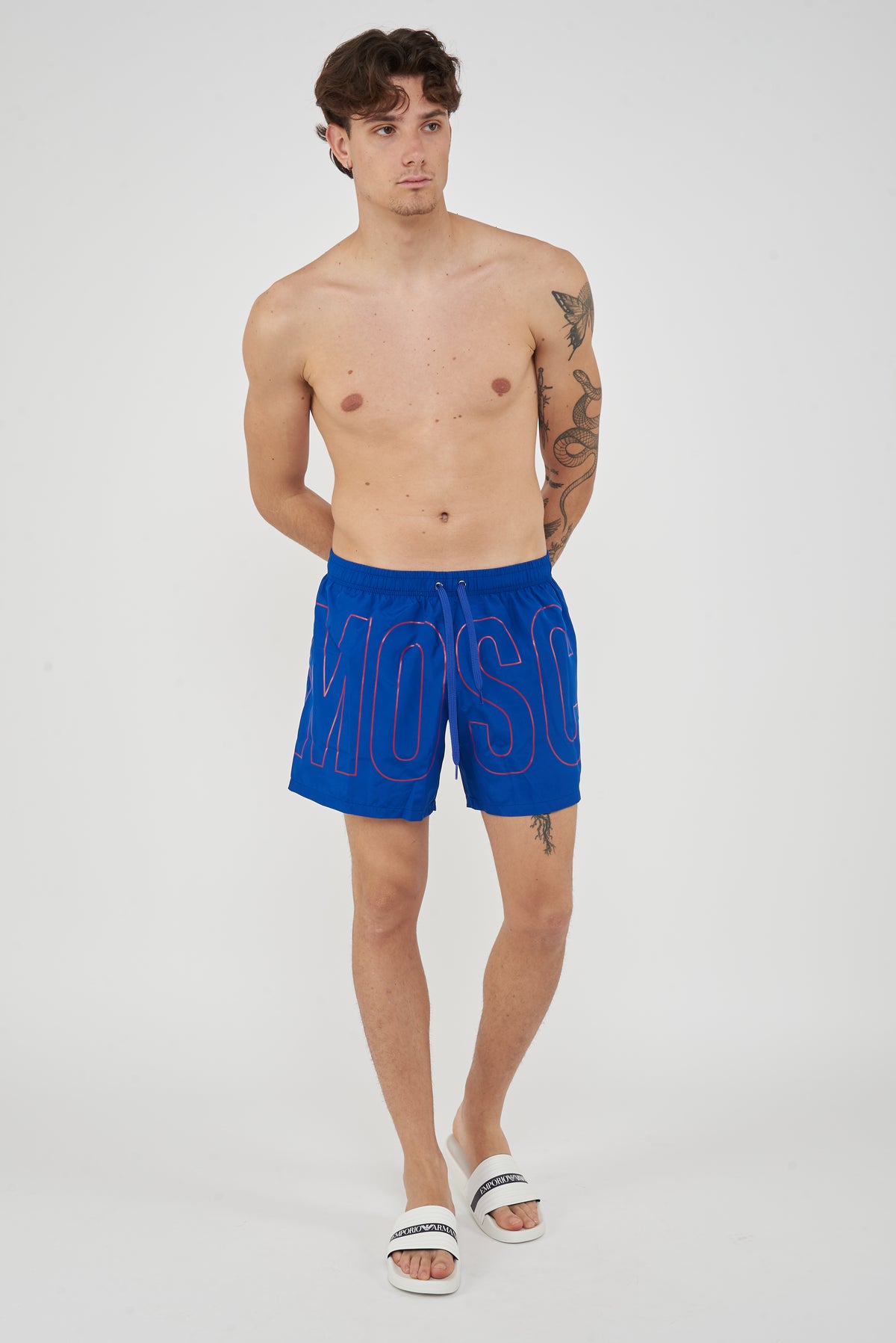 Boxer Mare Rubber Logo Azzurro 