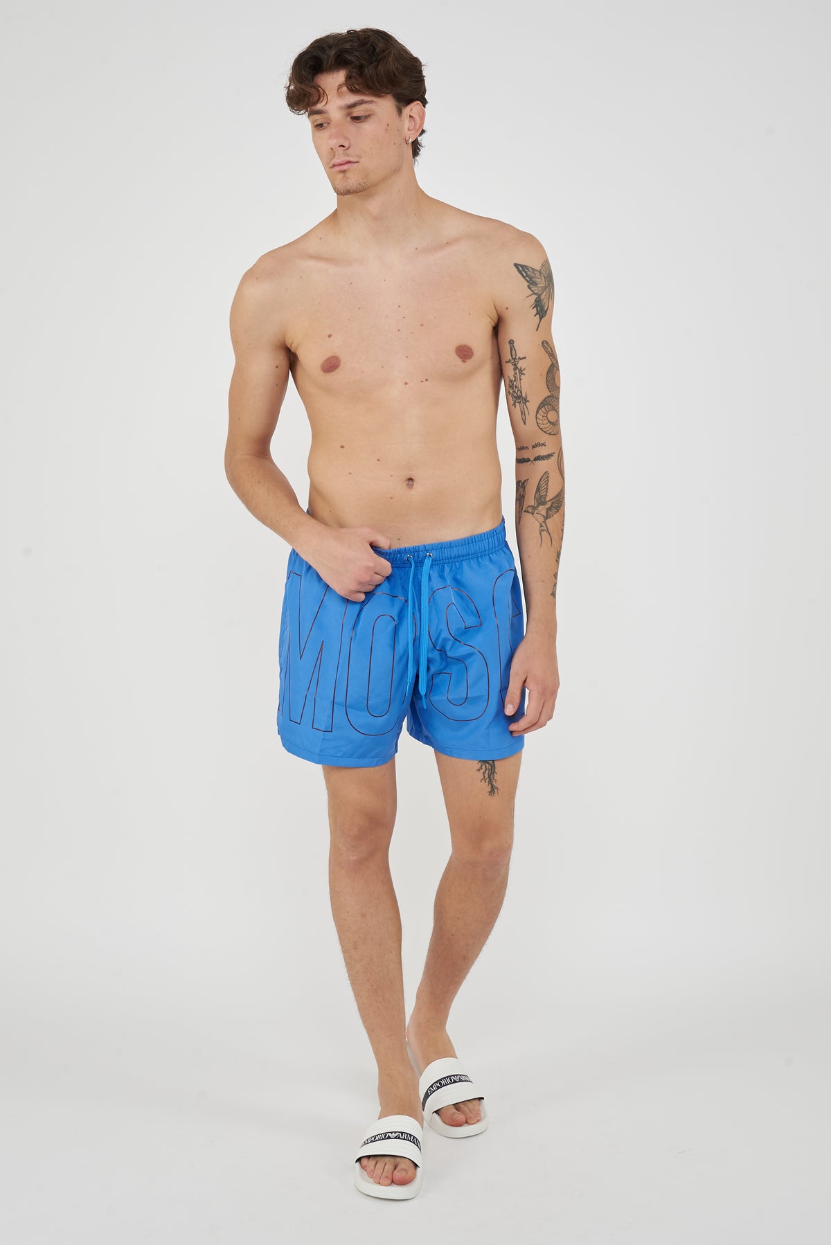Boxer Mare Rubber Logo Azzurro 