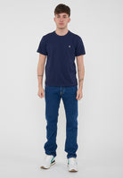 T-Shirt In Jersey di Cotone Navy 