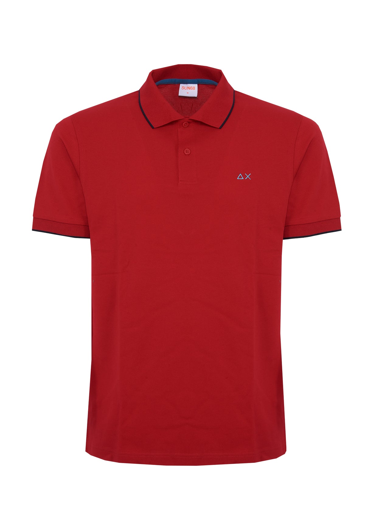 Polo con dettagli a contrasto in cotone rosso 