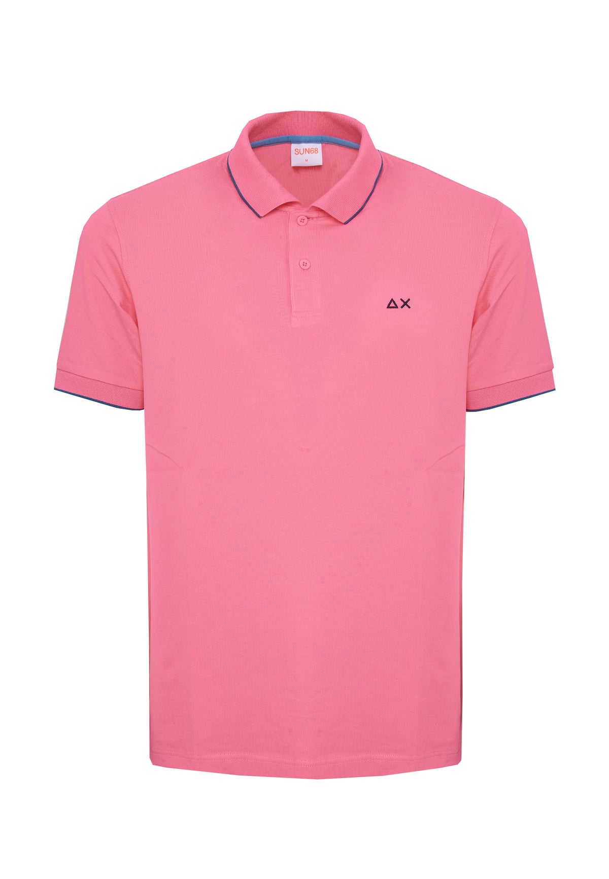 Polo con dettagli a contrasto in cotone fuxia 