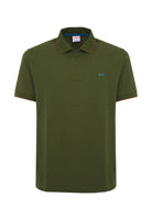 Polo con dettagli a contrasto in cotone verde scuro 