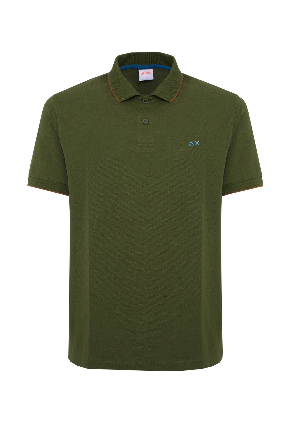 Polo con dettagli a contrasto in cotone verde scuro 