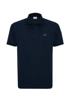 Polo con stampa paisley in cotone navy blue 