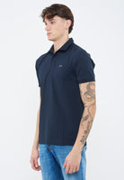 Polo con stampa paisley in cotone navy blue 