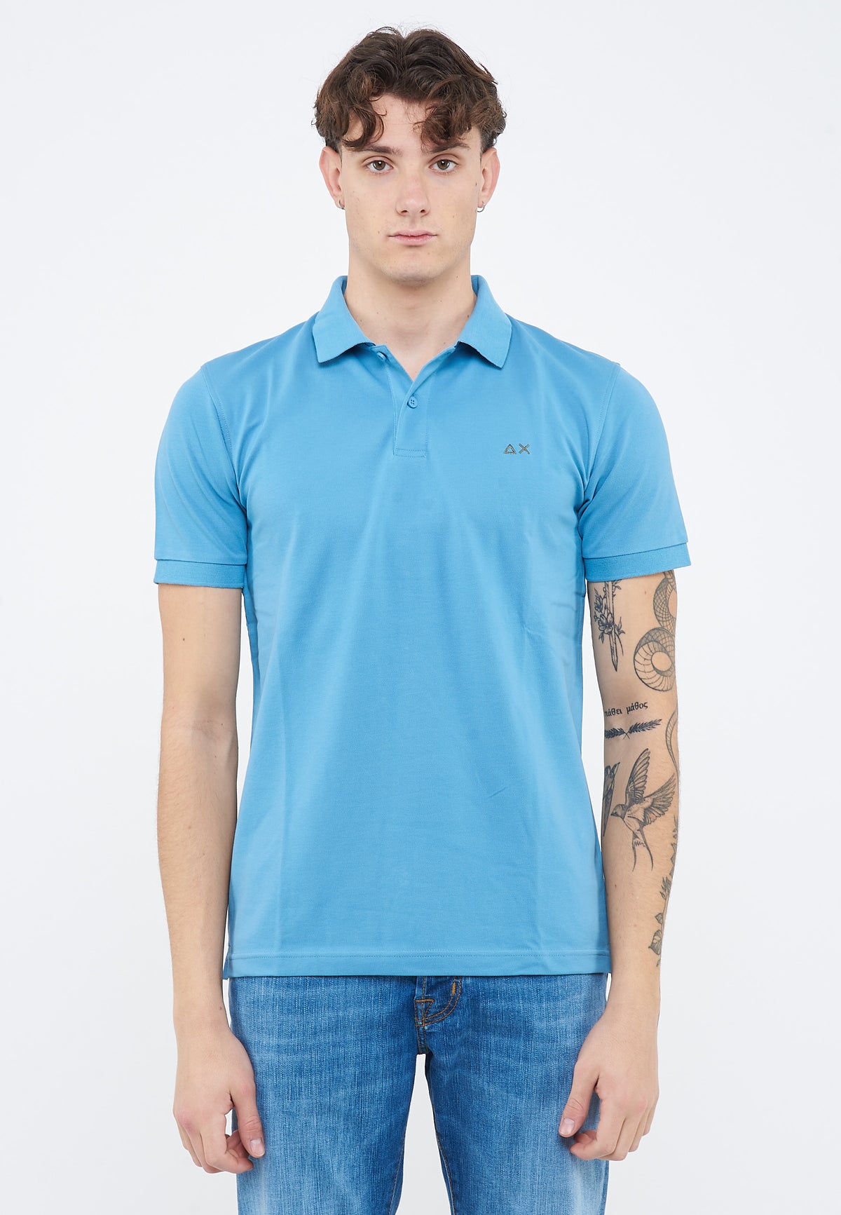 Paisley print aviator cotton polo shirt