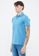 Polo con stampa paisley in cotone avio 