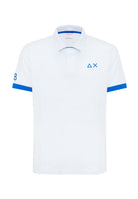 Polo con maxi logo in cotone bianco 