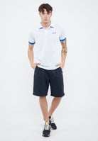 Polo con maxi logo in cotone bianco 