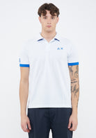 Polo con maxi logo in cotone bianco 