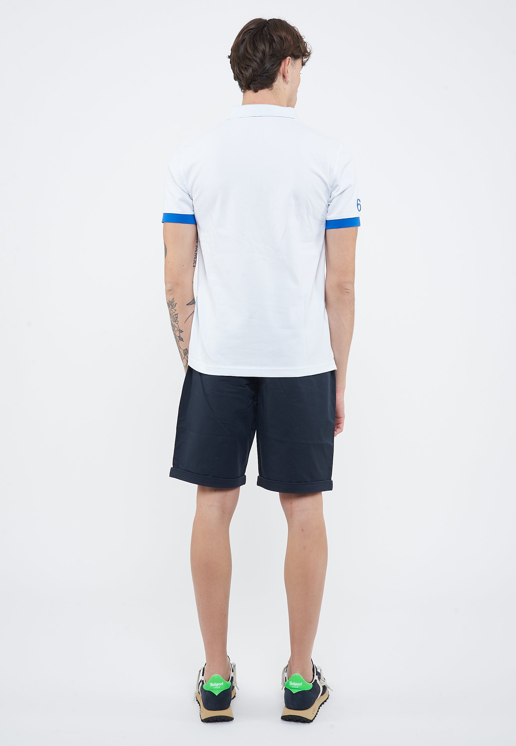 Polo con maxi logo in cotone bianco 