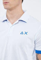 Polo con maxi logo in cotone bianco 