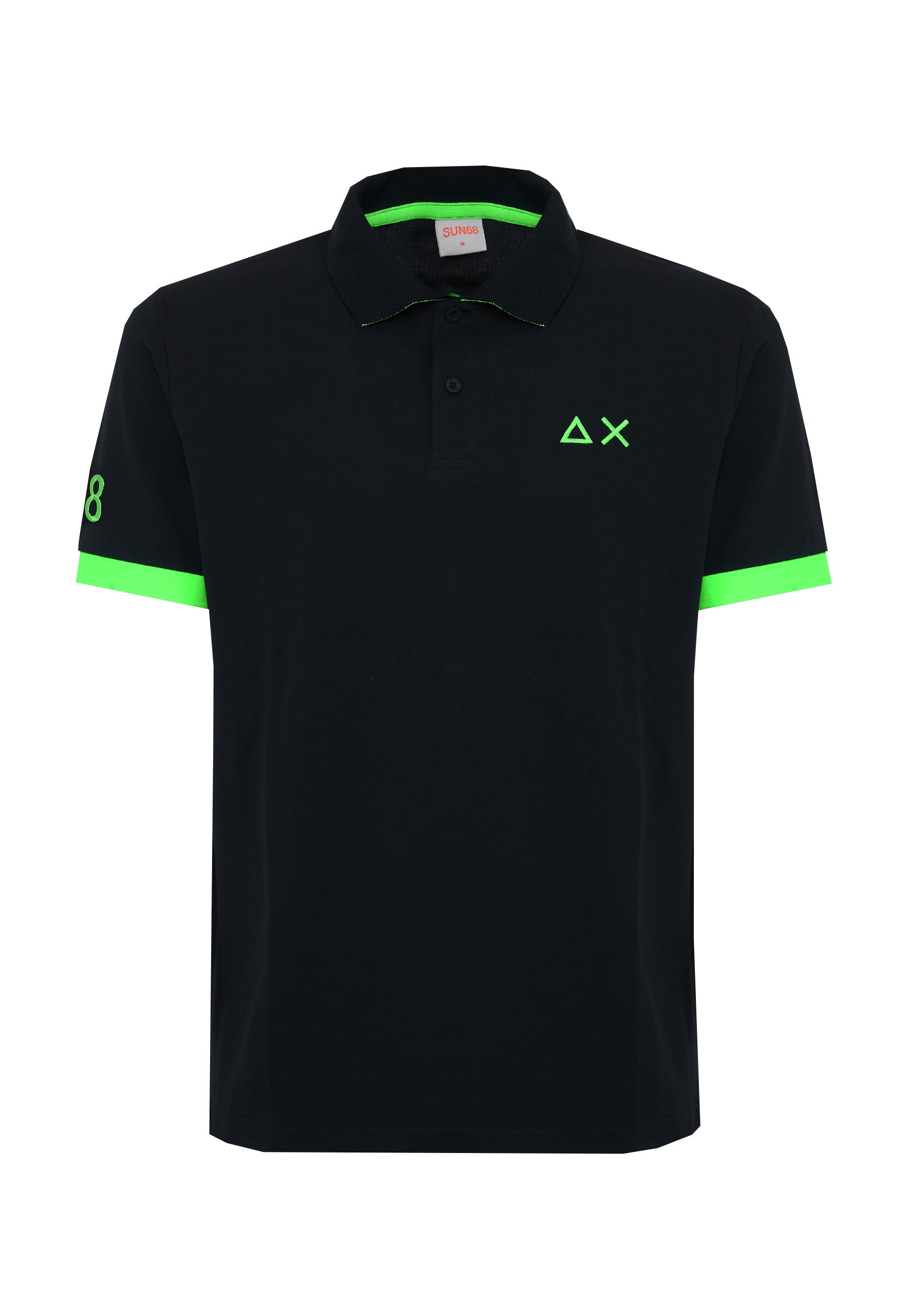 Polo con maxi logo in cotone nero 