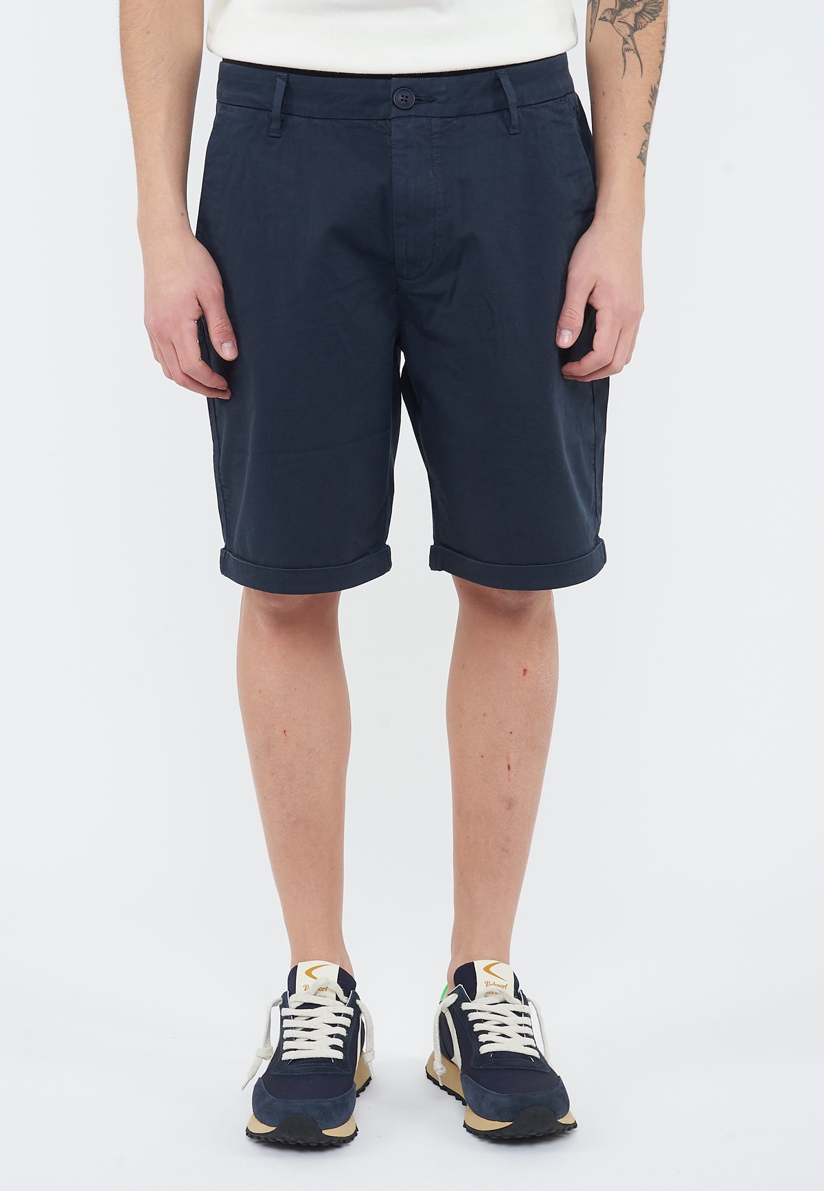 Bermuda chino in cotone navy blue 