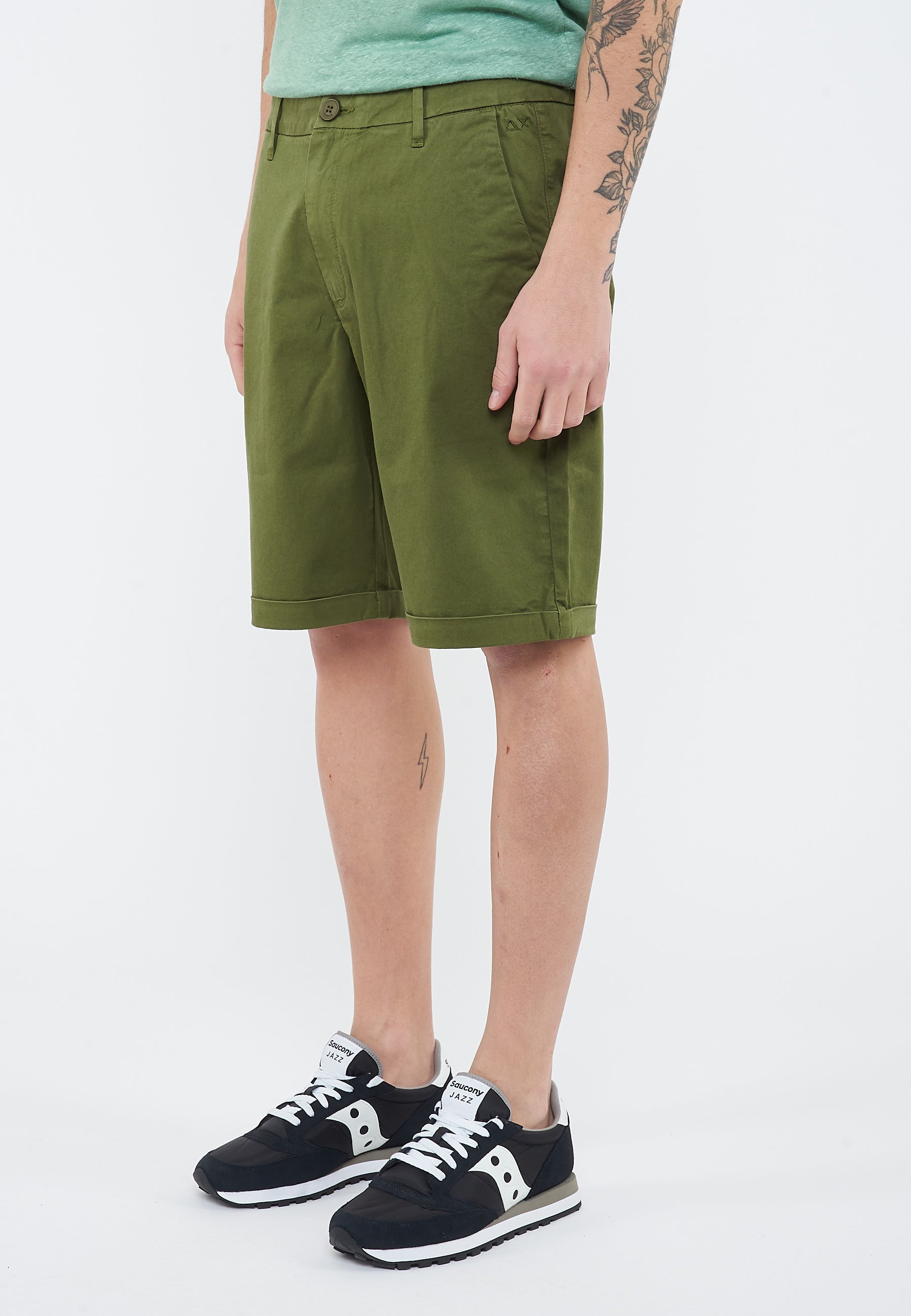 Bermuda chino in cotone verde scuro 