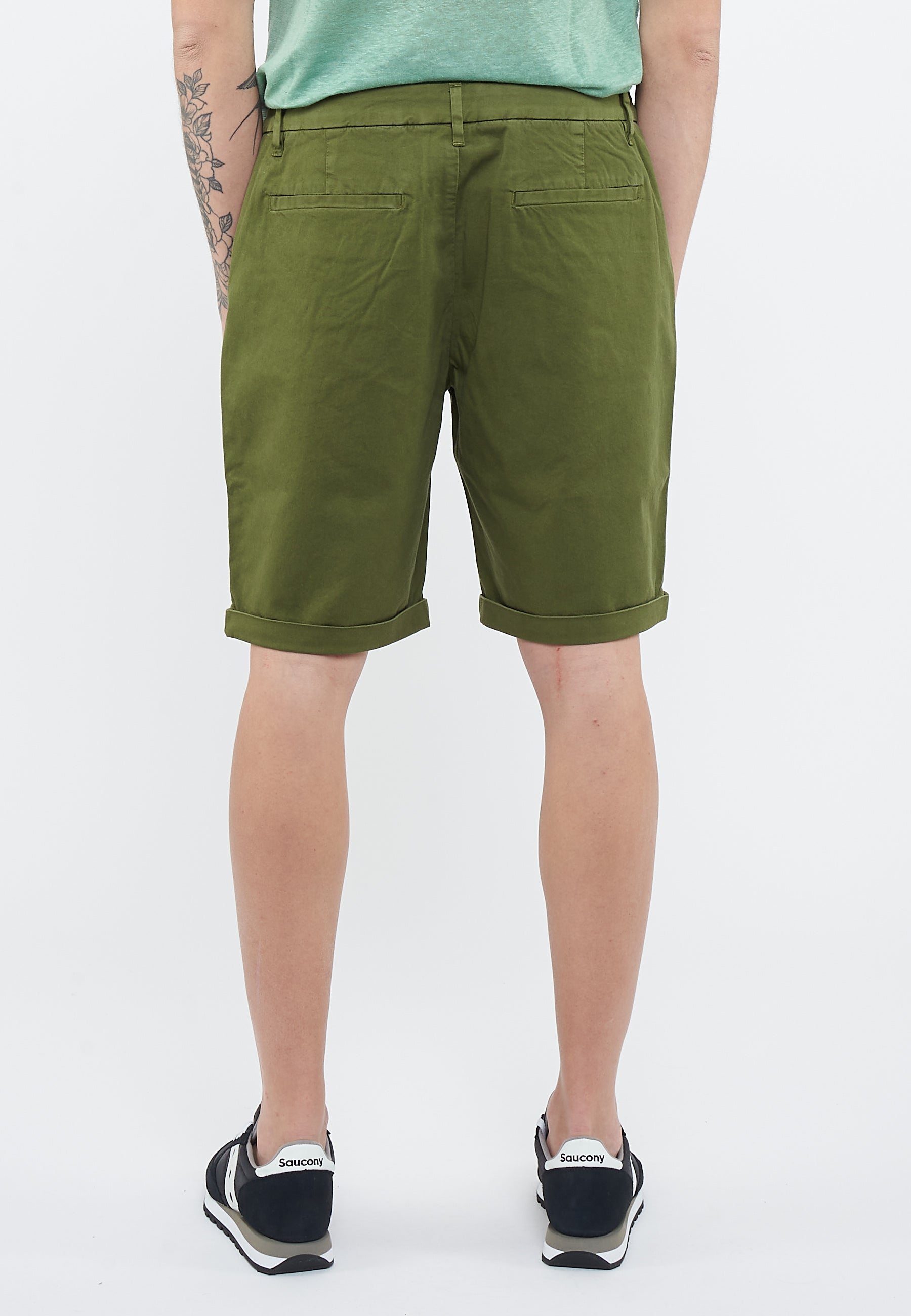 Bermuda chino in cotone verde scuro 