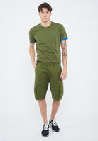 Bermuda cargo in cotone verde scuro 