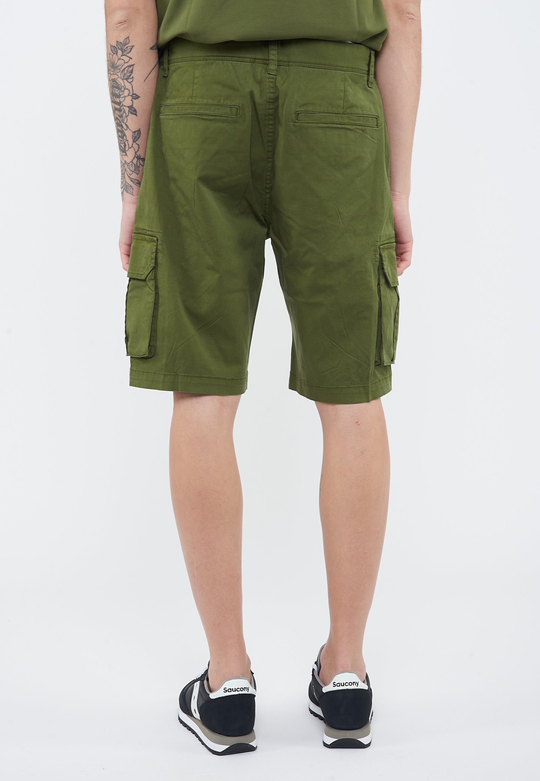 Bermuda cargo in cotone verde scuro 