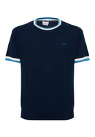 T-shirt in maglia di cotone navy blue 