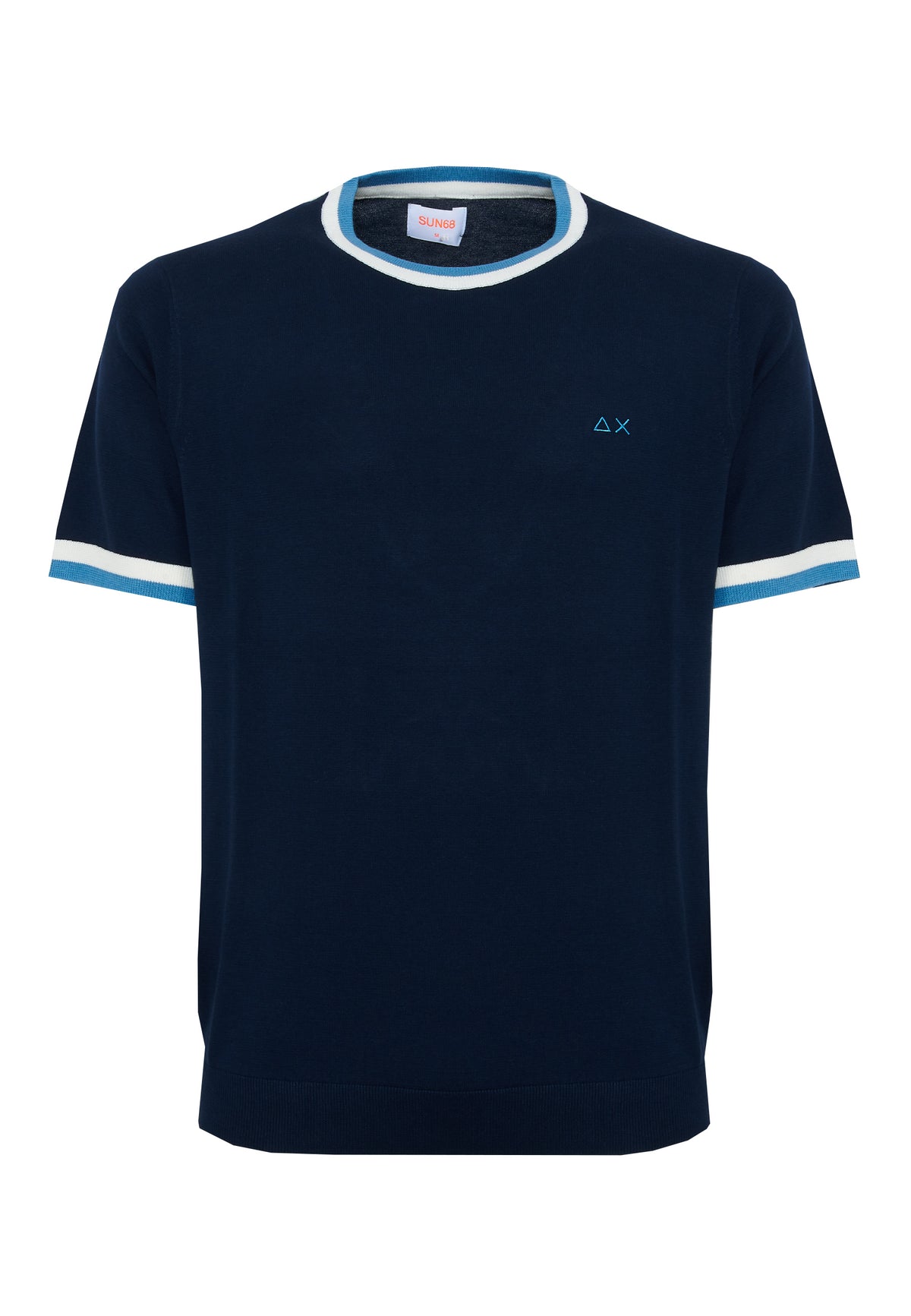 Navy blue cotton knit t-shirt
