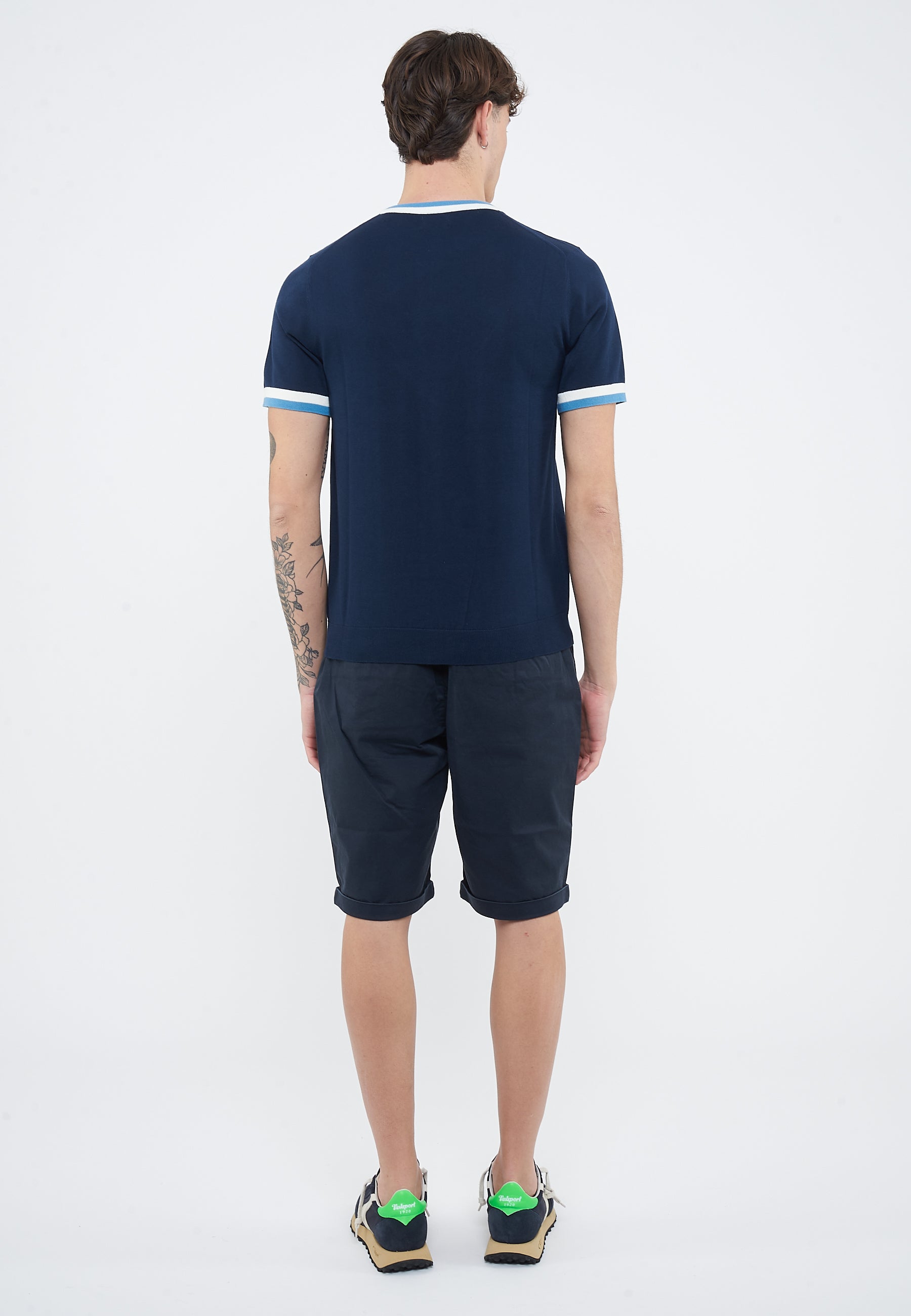 T-shirt in maglia di cotone navy blue 