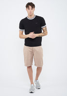 T-shirt in maglia di cotone nero 