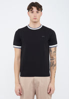 T-shirt in maglia di cotone nero 